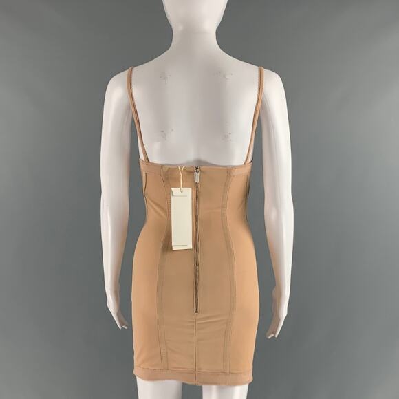 DION LEE Size 2 Nude Polyamide Eastane Body-Con Mini Dress - Picture 3 of 8
